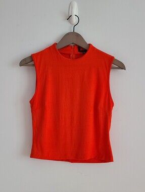 Vintage Mikai Sleeveless Orange  Crop Top Size XS